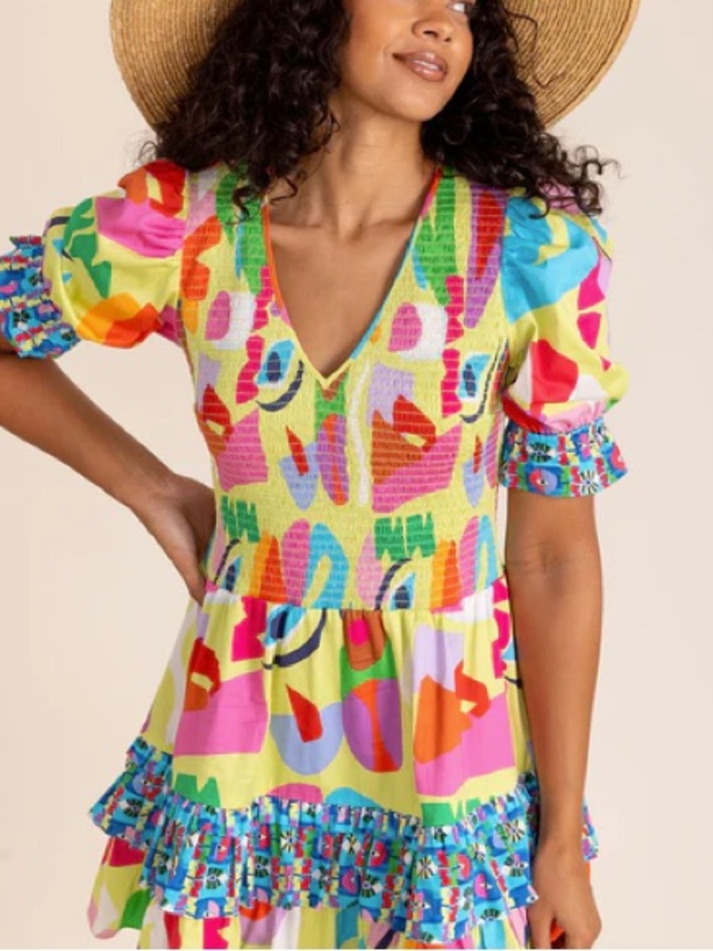 NEW ALDEN ADAIR Alex Mini Dress in Matisse Abstract Print NWT. Sk3